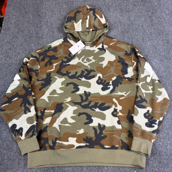 Nike Air Jordan MVP Camo Pullover Hoodie Men’s Size XXL Fleece FV7434-380 NWT - Picture 2 of 9